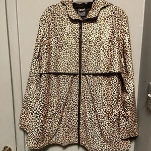 Leopard Print zip up rain coat *NWOT*